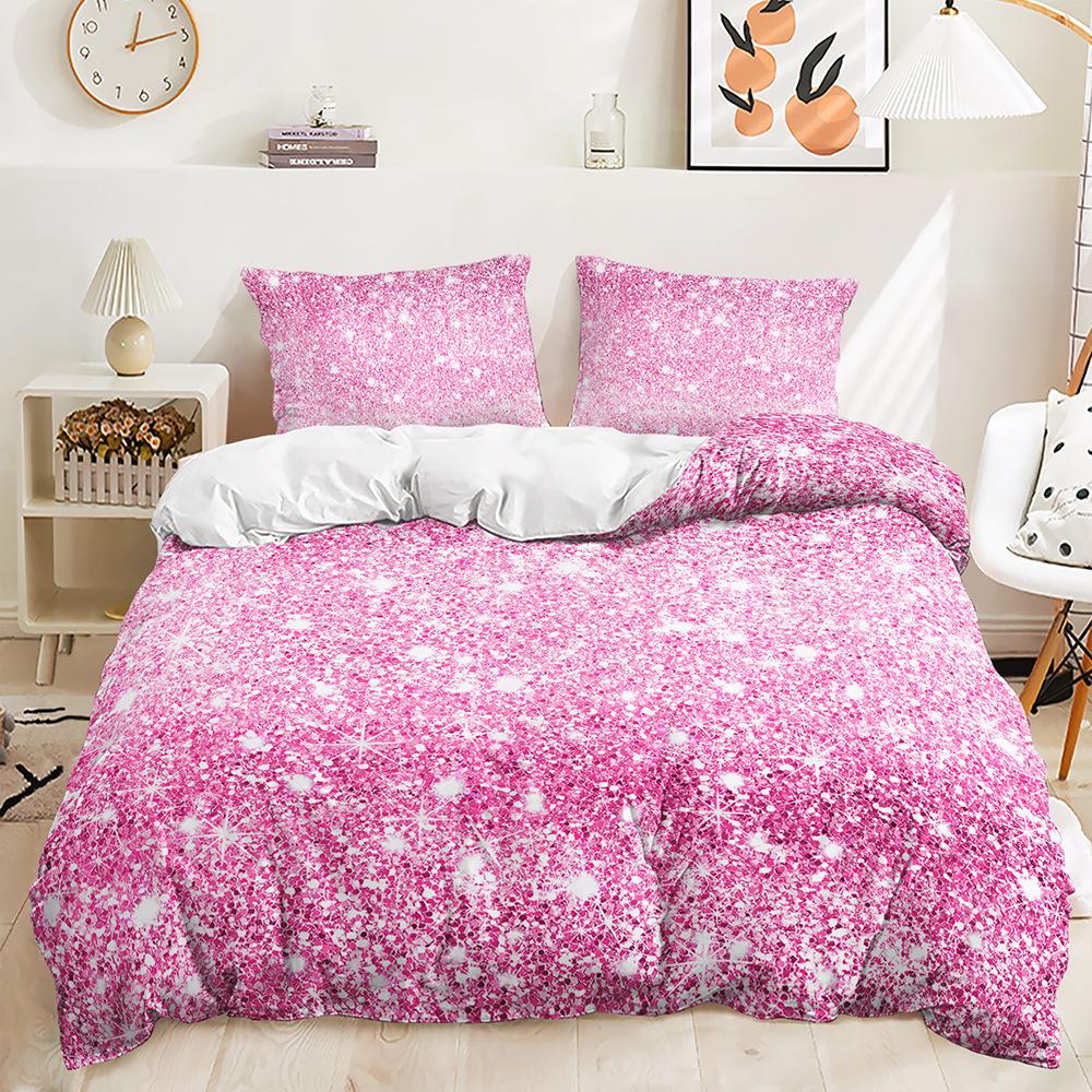 

Трехкомпонентное пододеяльник розово-фиолетового градиентного цвета, двухкомпонентный постельный комплект 135 * 200 (two-piece set) 90g