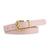 Slub Gold Buckle PU Firming PU Belt Slim Windbreaker Jeans Outer Waist Belt