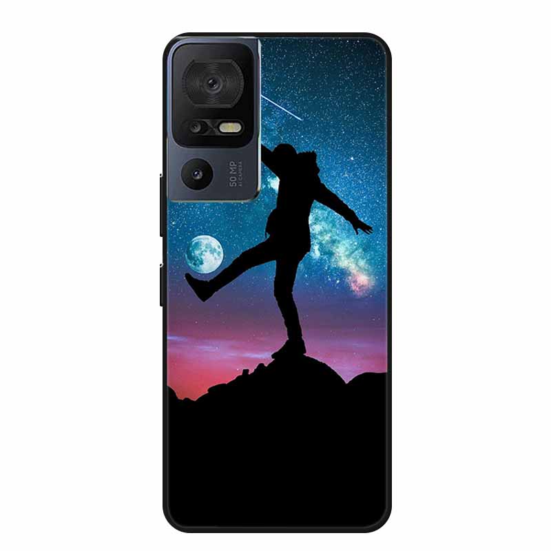 Für TCL 40 SE Handyhülle 40SE Hülle Schwarzes Silikon Weiche Rückseite Hülle Für TCL 40 SE Hülle Funda Für TCL40SE Capa 6.75" Schale