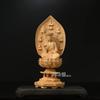 Jizo Bodhisattva Buddhist Statue, Wood Carving, Hinoki Cypress, for Child Rearing and Water Lily Memorial Service, Hanro Art Carving (30.5cm H X