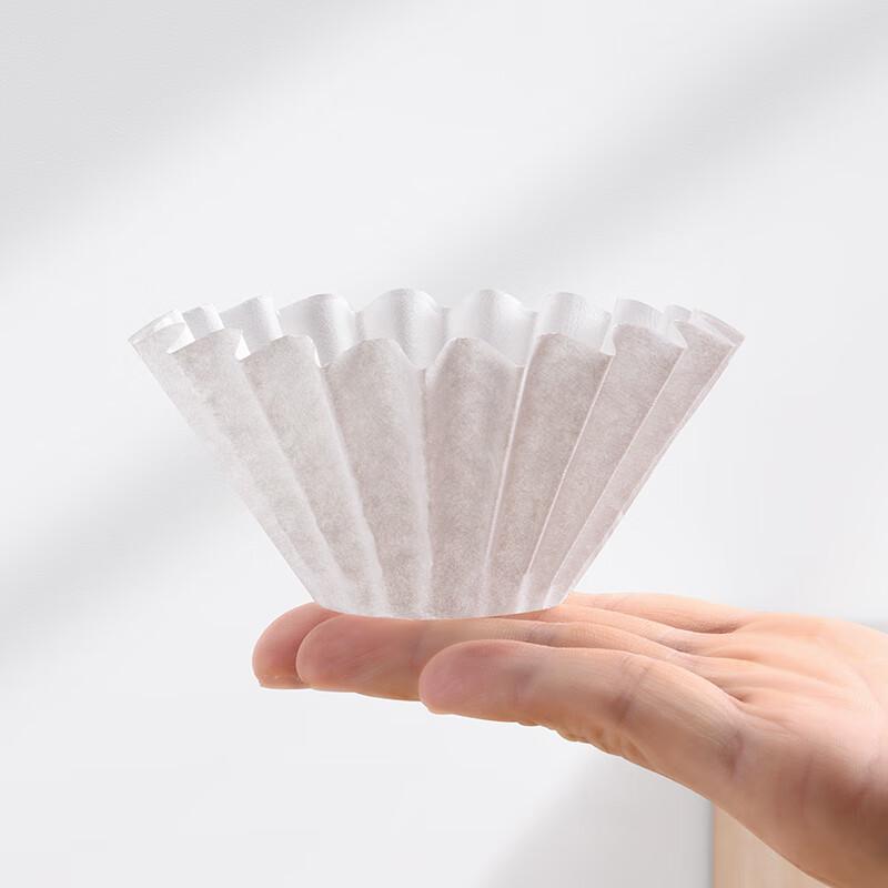 CLITON Coffee Filter Papers, Portable Drip-Style Pour-Over Coffee Filter Mesh, Cake Bowl-Shaped Filter Cup Paper, 50 Sheets