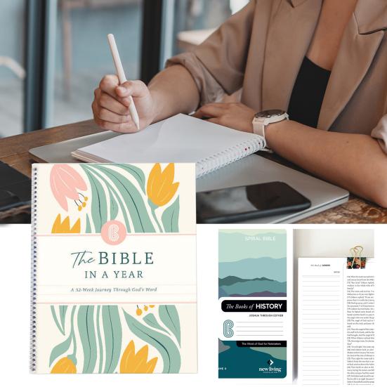 The Bible In A Year 52-Week Bible Study Workbook Spiral Bible Study Guide for Women A Yearlong Bible Study Plan Book