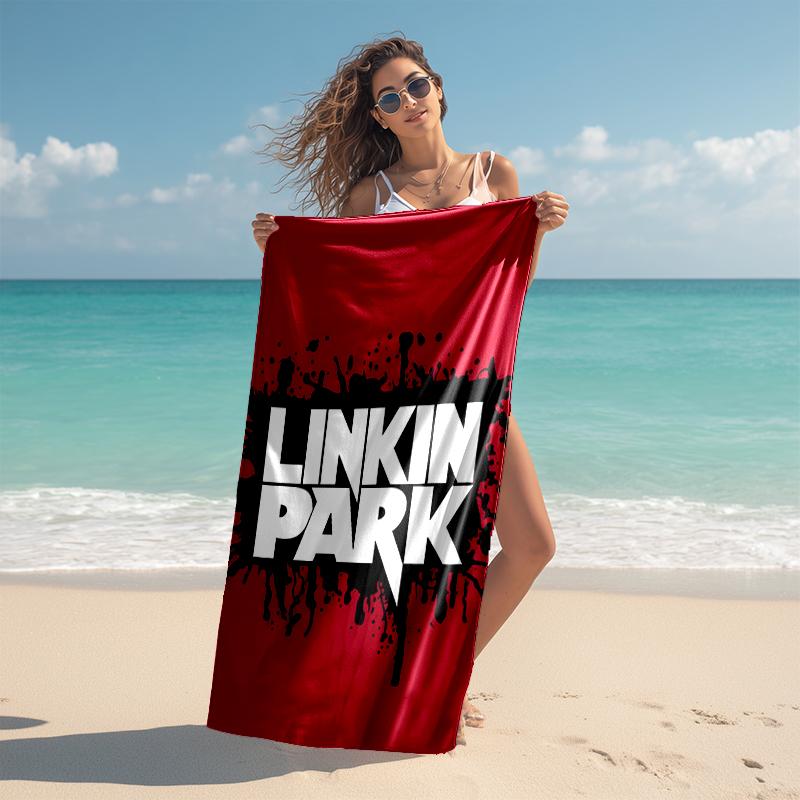 1pc Linkin Park3 Beach Towel, Comfortable and Thick, and Swimming/Bath/Picnic/Camping Towel, Suitable for Seaside Beaches