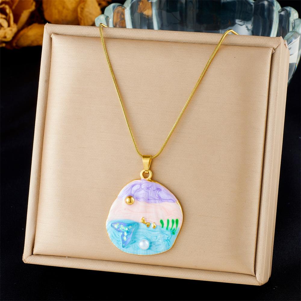Fashion Vacation Premium Multi Element Ocean Creature Pendant Shell Starfish Sun Necklace