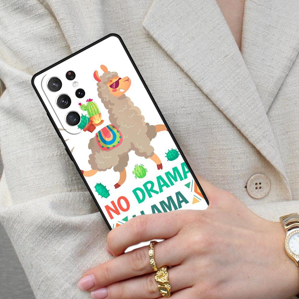 No Drama Prob Llama Lama Cell Phone Case for Samsung Galaxy S26 Ultra S25 S24 S23 S22 S21 S20 Note10 Cover