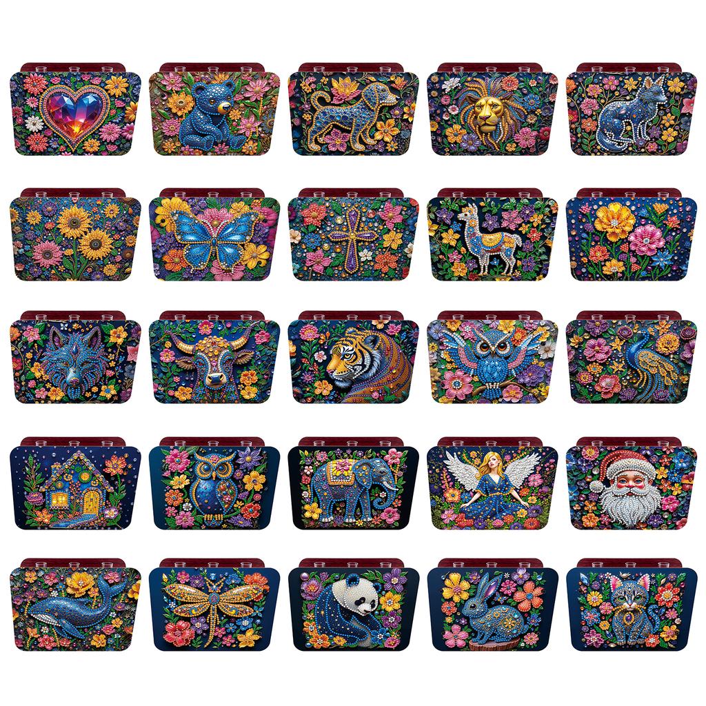 DIY Diamond Painting Wooden Tube Vase Two-Sided Pattern 5D DIY Vase Diamond Painting Kit for Adults Gift Idea Home Office Decor