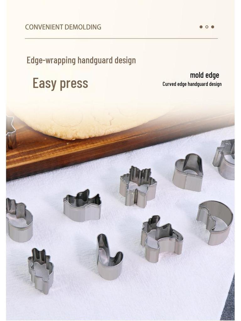 20-Piece Christmas Cookie & Cake Molds Set - DIY Stainless Steel Snowflake & Tree Designs