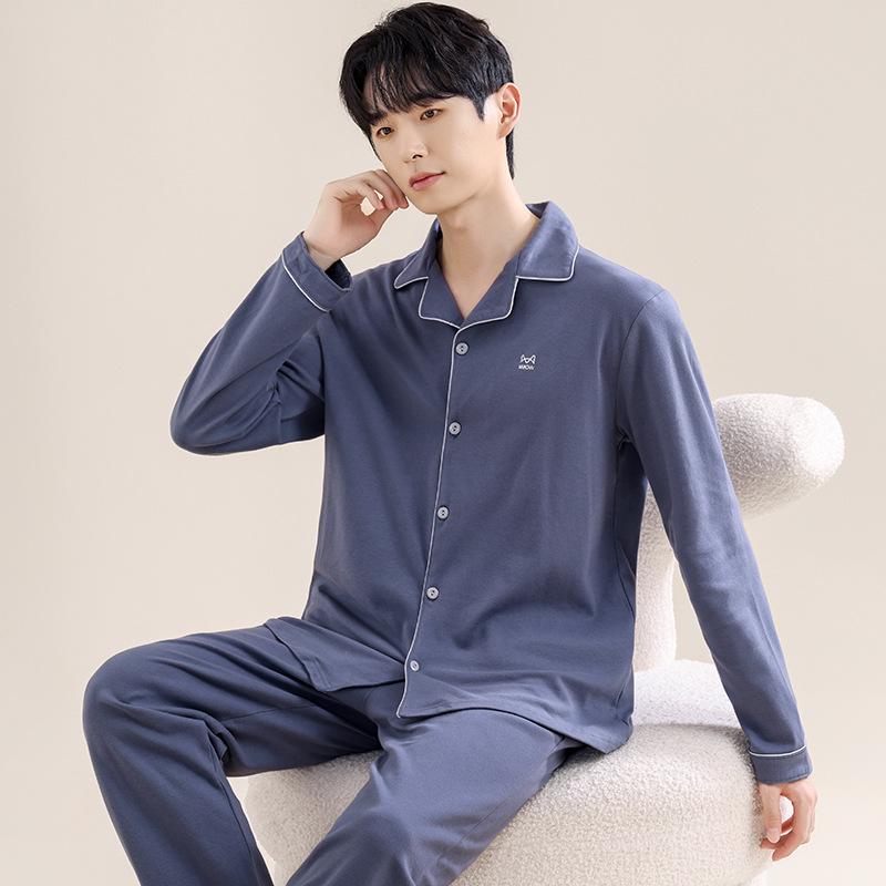 

MiiOW/Cat Man 2024 Pure Cotton Men s Pajama Set - Wear Indoors or Outdoors L