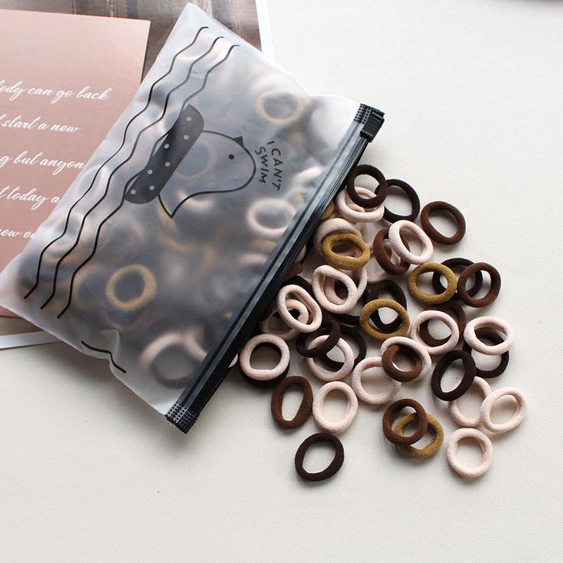 100pcs Women S Seamless Thumb Ring Hair Ties Bagged Ponytail Holders With Small Elastic Bands For Diy Simple Fashion Hair Cord