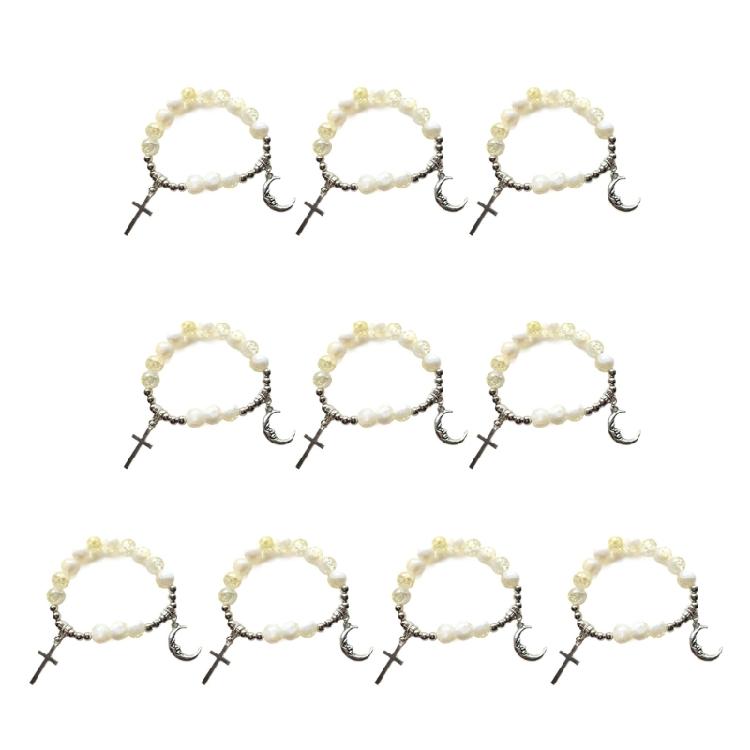 Adjustable Crosses Charm Beads Bracelets Fashionable Religious Jewelry for Men and Women