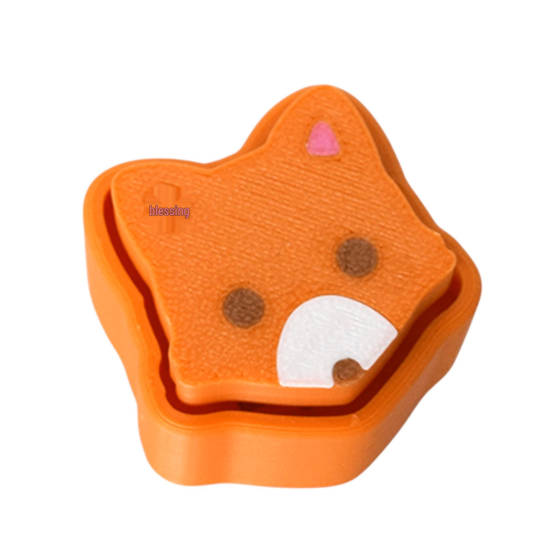 Orange Fox 3D Keychain: Stress Relief Creative Desk Ornament Orange