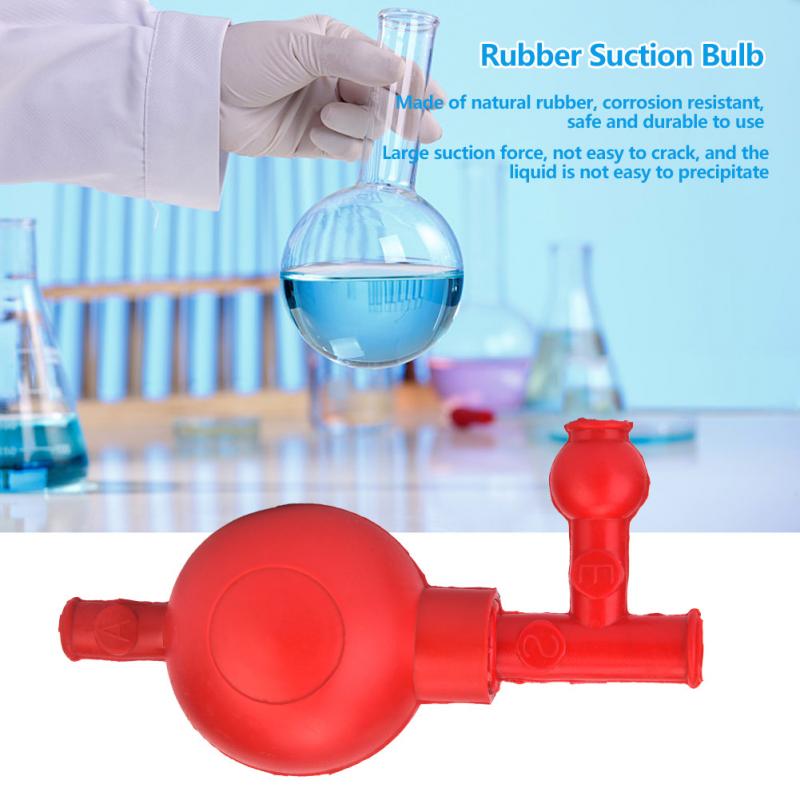 Lab Professional Rubber Suction Bulb Pressure Quantitative Pipette Filler with 3 Valves Red/Green Lab Rubber Suction Bulb