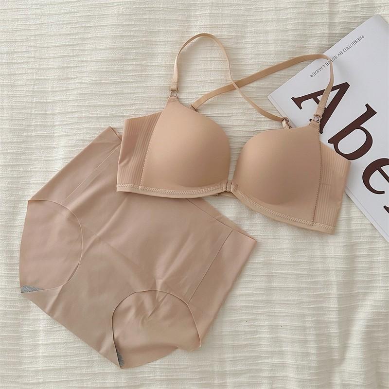 Wear more strategies, underwear women's small breasts gather front buckle type seamless adjustment type large U-shaped beautiful back sexy bra cover