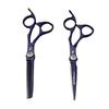 6" Naipusen Violet Crocodile Grain Hairdressing Scissors - Straight & Serrated