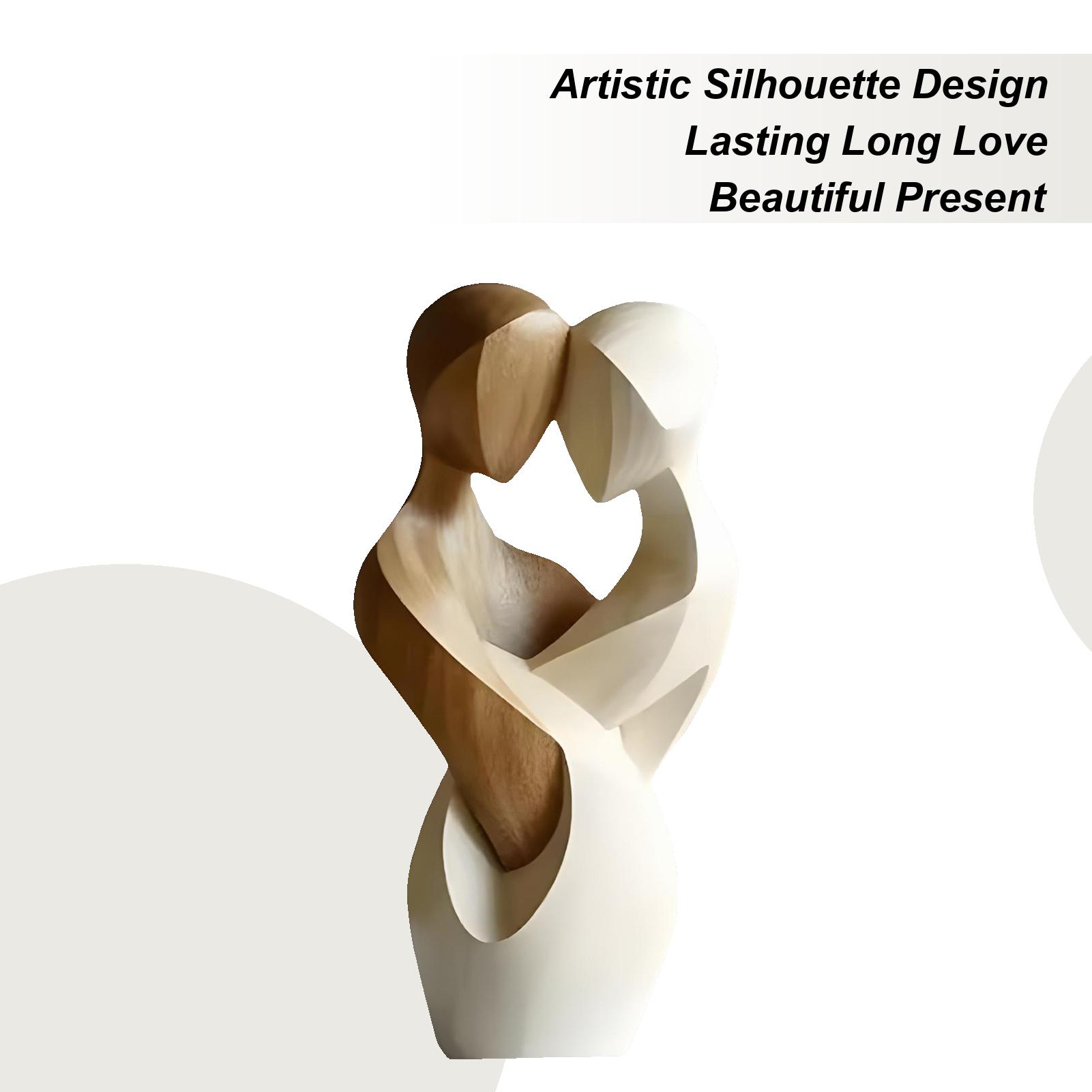 

Wooden Couple Sculpture 2D Handmade Tabletop Couple Ornament Wedding Decoration Artwork Ornament For Desk Shelf Table Living China Mainland