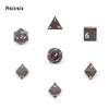 7 Pcs Black Flower Metal Dice Solid Metal Polyhedral Dice Set Suitable for Role-Playing RPG Board Game Card Game