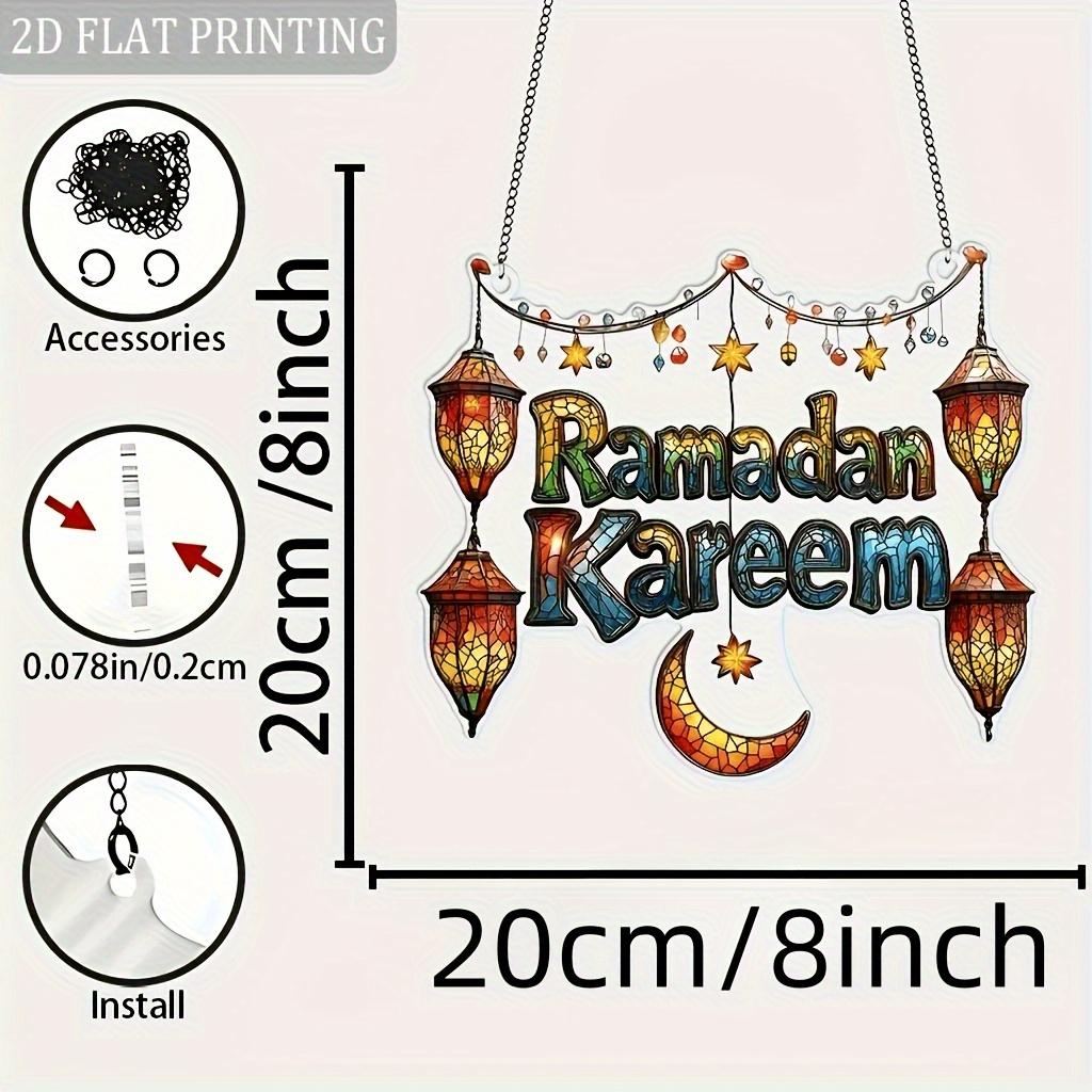 

Ramadan Kareem Acrylic Wall Hanging Decorations Moon Lantern Pattern Eid Mubarak Islamic Muslim Party DIY Decoration Supplies