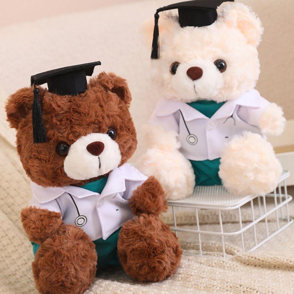 Stuffed Toy Doctor Cap Graduation Bear Doll Cartoon Bear Animal Doll Bachelor Bear Plush Toy Kids