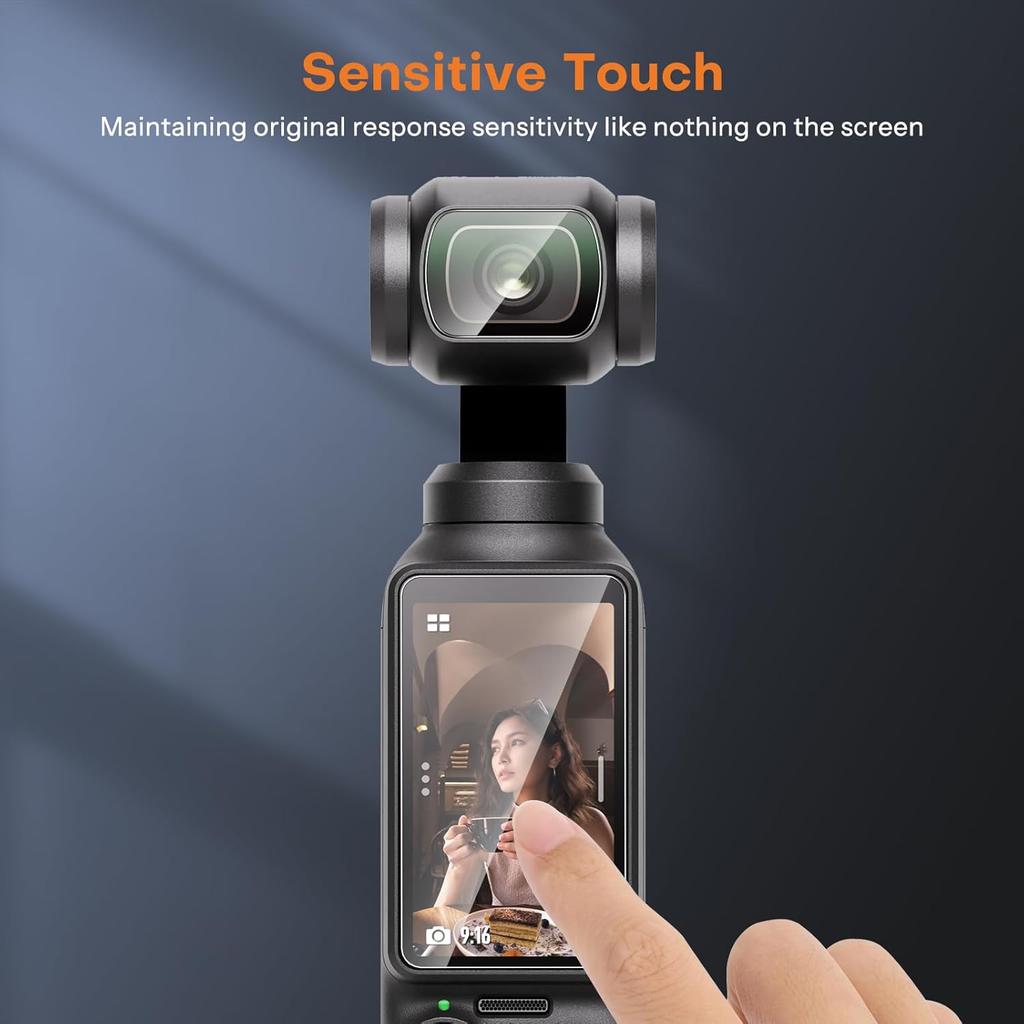 OMOTON 2+2 Pack Screen Protector for DJI Osmo Pocket 3, Tempered Glass Screen Protector with Easy Installation Tray for DJI Osmo Pocket 3