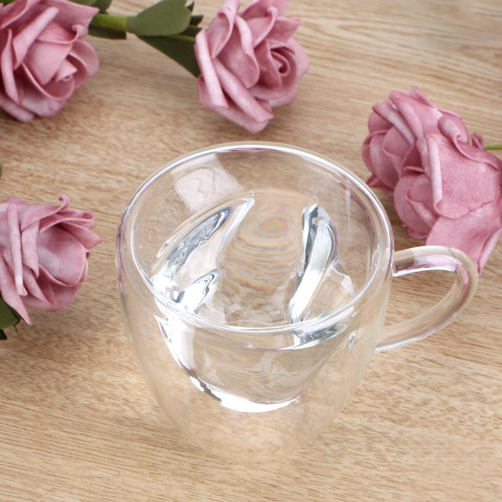 Heart Love Shaped Tea Beer Mug Juice Cup Coffee Cups Mug Gift Drinkware Double Wall Glass Mug Heat-Resisting 180ml/240ml