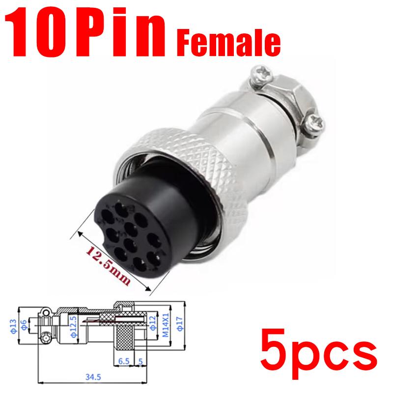 5pcs GX16 Flange Butting Type Aviation Plug Socket 2/3/4/5/6/7/8/9/10 Pin Male Female Fixing Circular Connectors