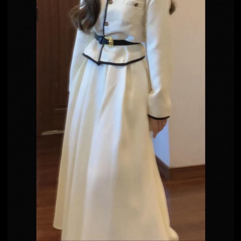 Women's Autumn/Winter 2024 Stylish French-Inspired Salt-Based Two-Piece Outfit