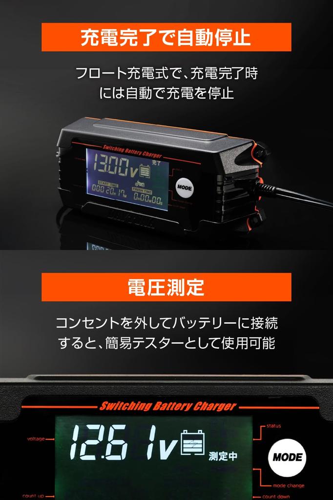 Daytona 91875 Charger for Both Motorcycle and Car Batteries, Compatible with Open /