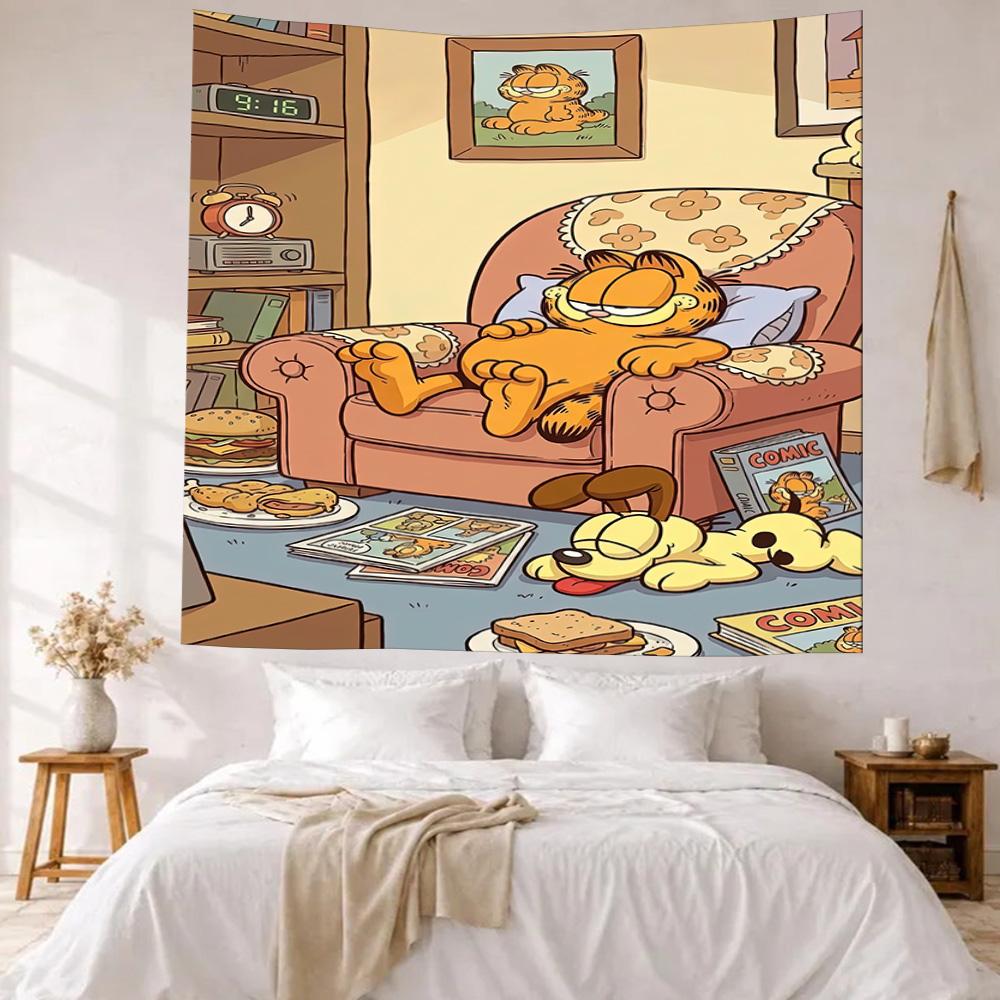 Garfield S Couch Adventure Wall Decor Tapestry Art For Pet Memorial Birthdaywedding Party Backdrop Family Gift