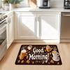 1Pcs Good Morning Vitality Print Waterproof Non-Slip Thick Cushioned Kitchen Mat Heavy Duty Comfort Standing Mat for Kitchen Bathroom