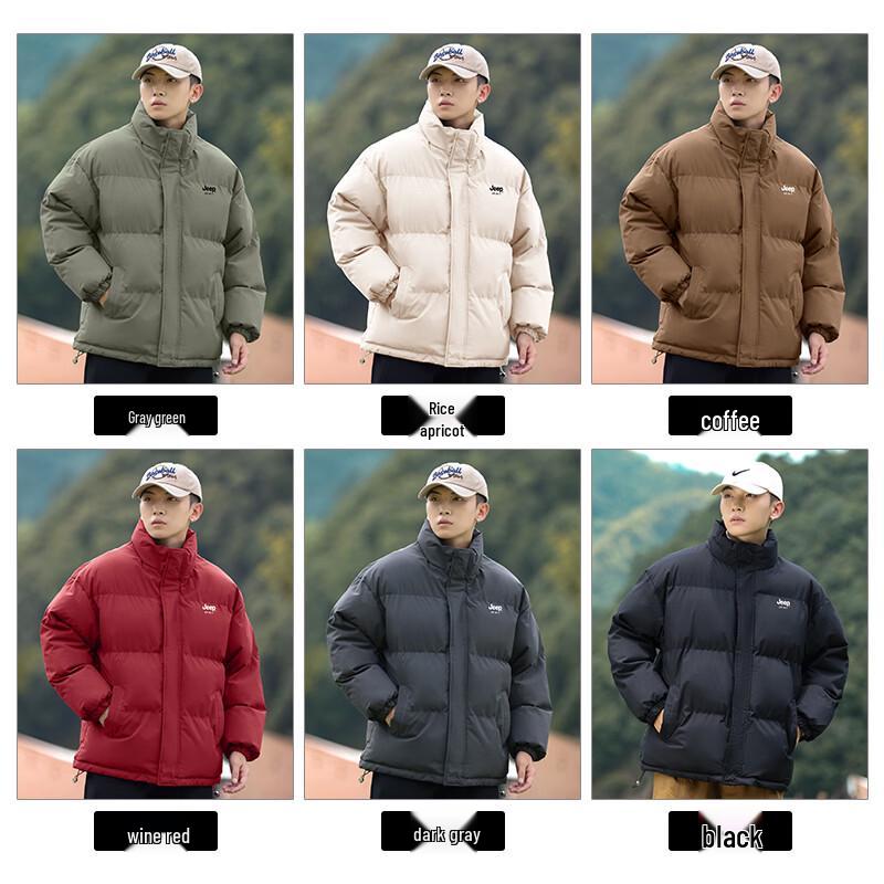 JEEP SPIRIT Men's Winter Loose Fit Stand Collar Padded Jacket