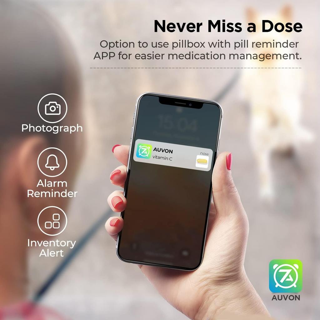 Pill Box 2 Times a Day, 7-Color for Easy Tracking, Dual Protection