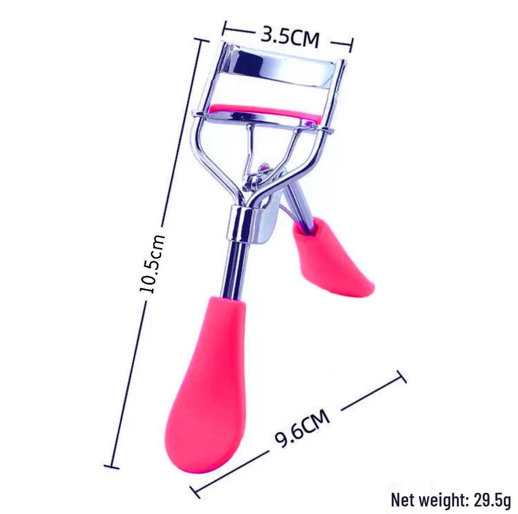 Ultra-Wide Black Eyelash Curler - Long-Lasting Setting Tool In Silver