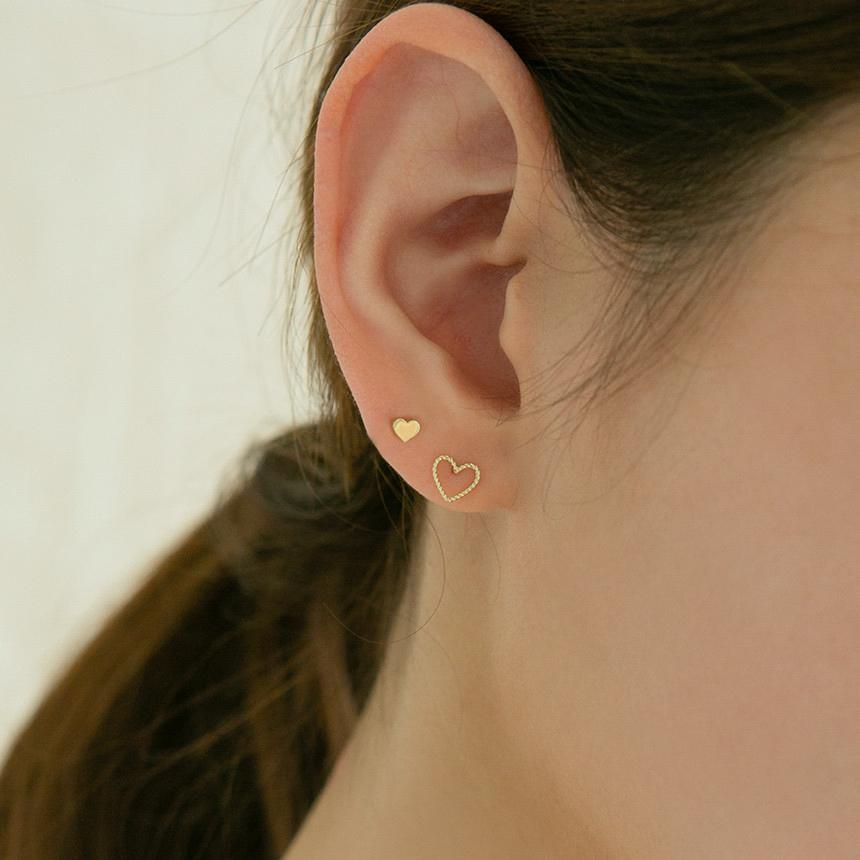 Lunne 14K Daily Heart Earrings (14K Gold) #Es17