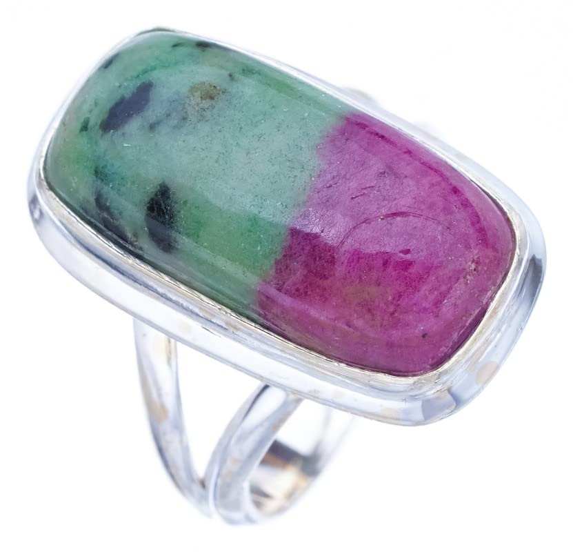 

StarGems® Natural Ruby Zoisite Handmade 925 Sterling Silver Ring 6.25 F1626