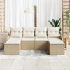 VidaXL Ensemble de canapé de jardin 6 pièces avec coussins Beige Poly Rotin 3346151