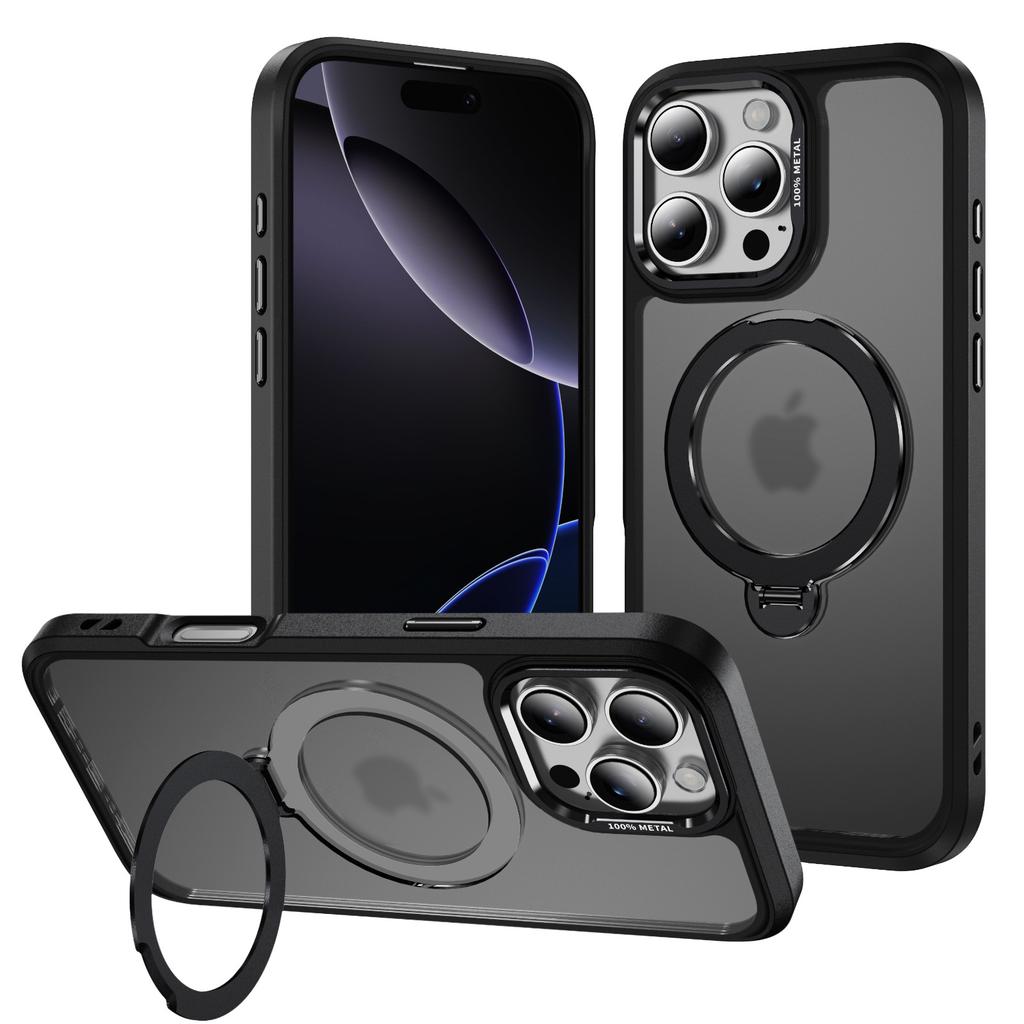Phone Case Hardware Bracket Magnetic Suction Phone Case Ins Skin Feel for IPhone 16 Protective Case