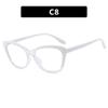Cat's eye small frame flat mirror color matching new contrasting color personality plain simple glasses frame ins Internet celebrity glasses