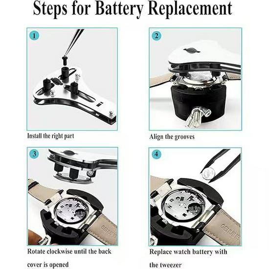 Three-Jaw Watch Case Opener for Repair and Battery Replacement