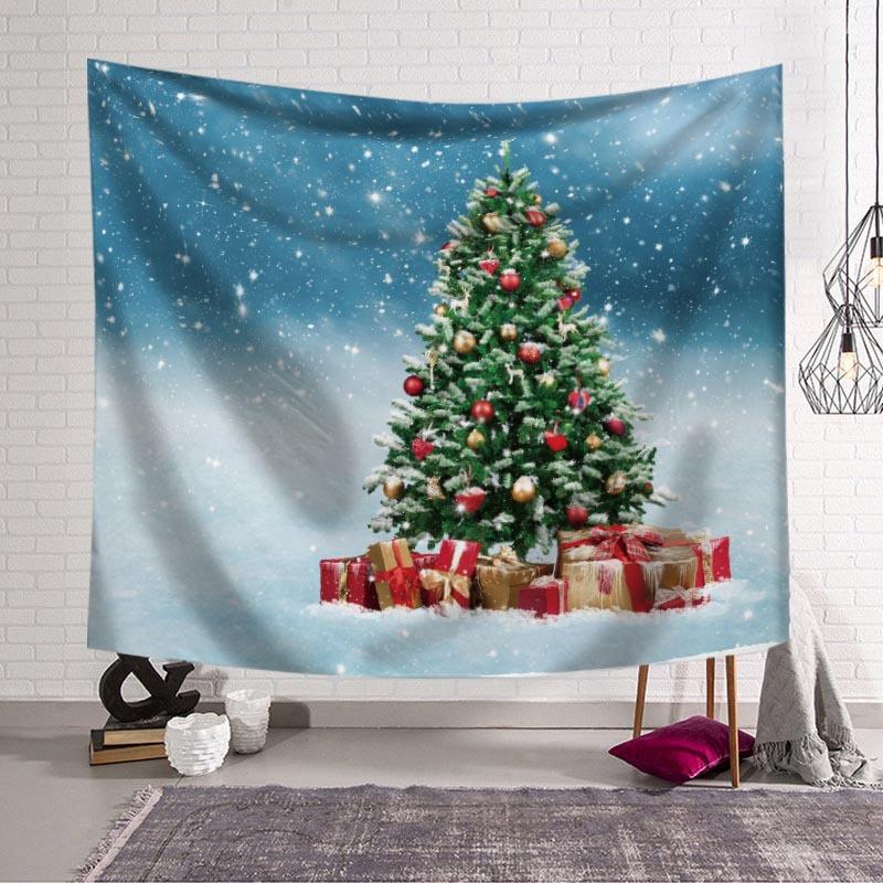 Christmas Snowman Print Pattern Tapestry Christmas Room Wall Decoration Background Fabric Home
