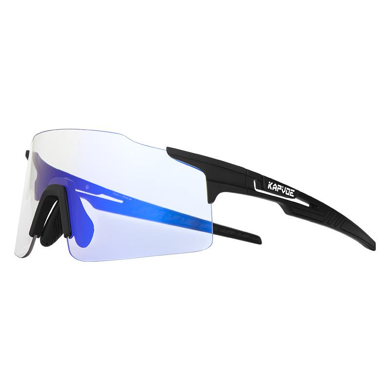 Cycling Glasses kapvoe Color-changing red and blue prescription glasses for men and women, outdoor wind and sand resistant sports cycling equipment
