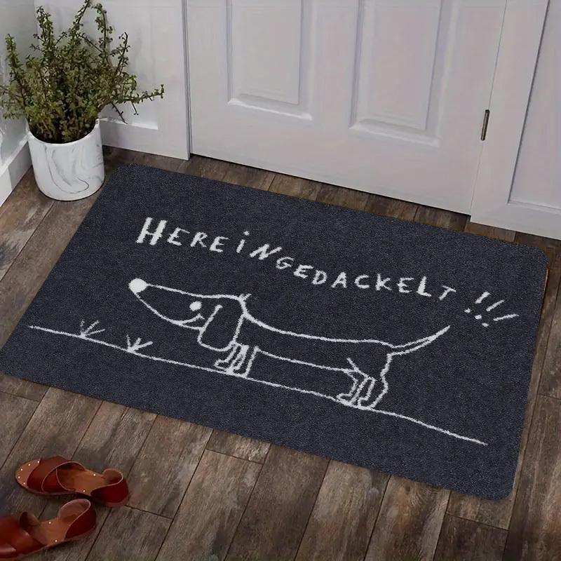 

Funny Dachshund Dog Door Mat Plush Velvet Printed Here I Ngedackelt Design For Home Entrance Pet Lover Decor 40x60cm