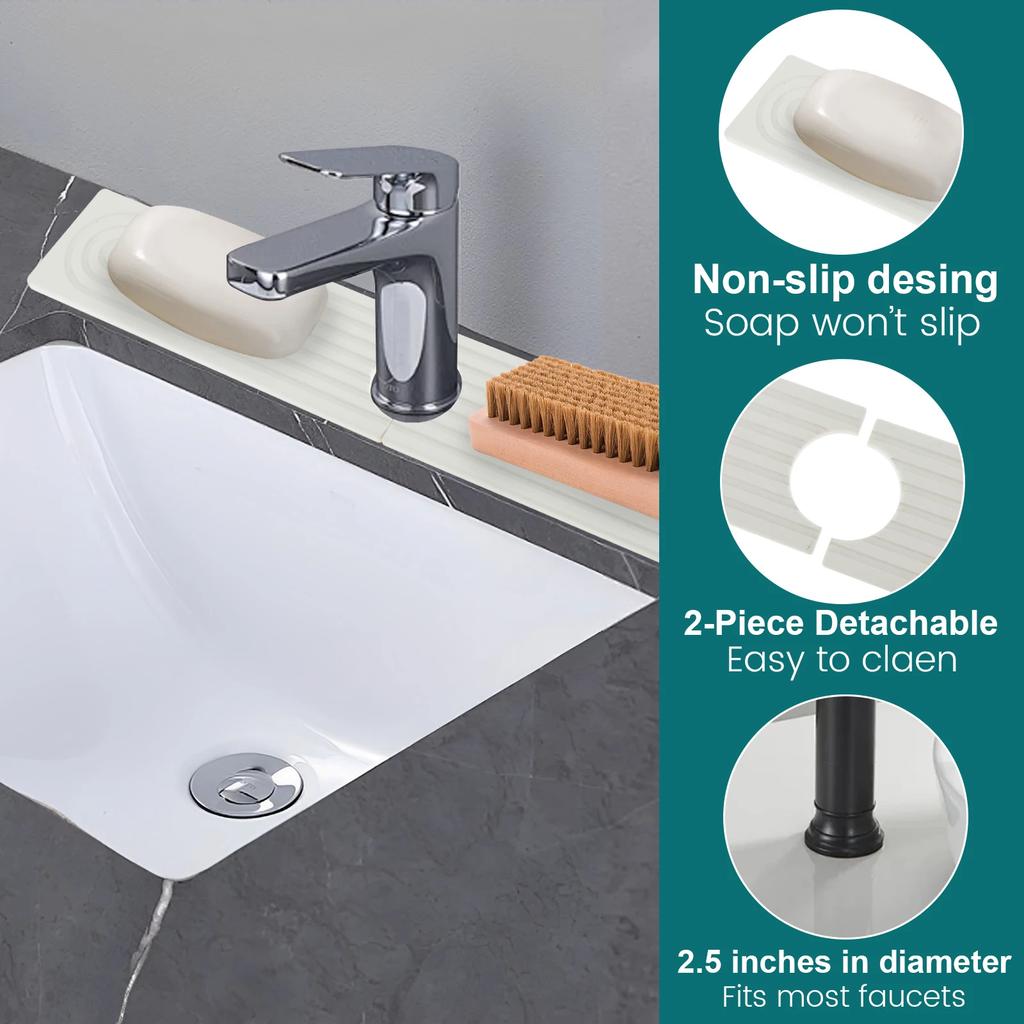 Wasserhahn-Matte für Küchenspüle Wasserabsorbierendes Stein-Spülbecken-Tablett Schnelltrocknende Spülbecken-Wasserhahn-Kieselgur-Matte für Badezimmer-Arbeitsplatte