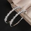 European Jewerly Copper Prong Micro Inlaid Zircon Gold Color Big Hoop Earrings for Women