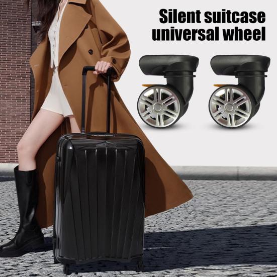 1 Pair Universal Replacement Wheels Low Noise Double-Row Large Size Trolley Case Luggage Wheel Repair Travel Suitcase Parts Accessories Wheel