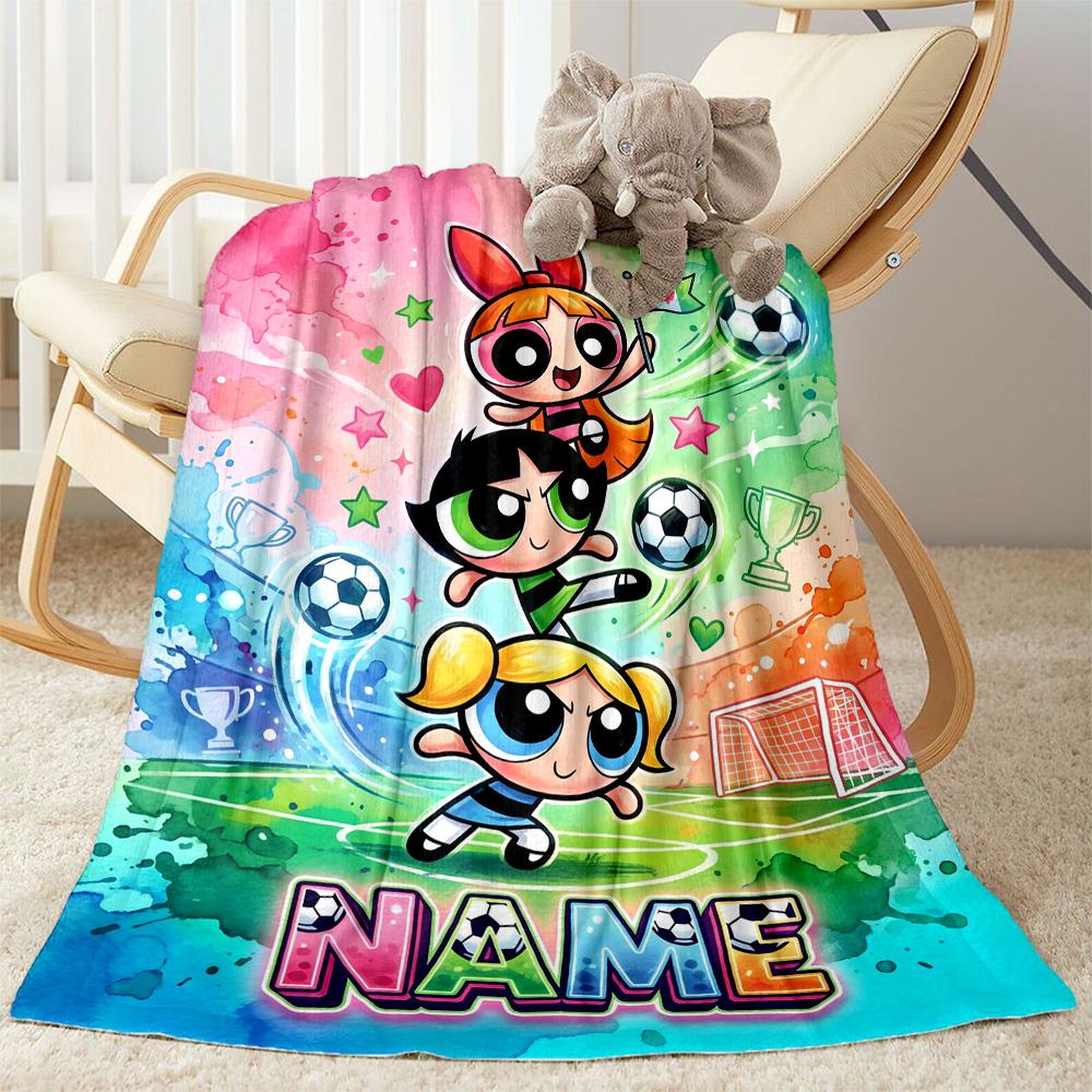 Soccer Fun All Customize Your Name Blanket Cozy Personalized Blanket Comfortable for Bedding Picnics Home Decor Office Chair All-Season Use