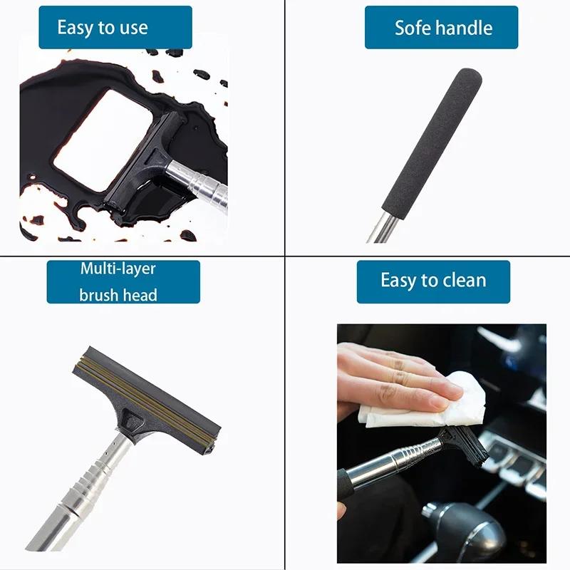Car Telescopic Rearview Mirror Squeegee Portable Rainy Glass Window Handheld Wiper Car Side Mirror Cleaning Tool