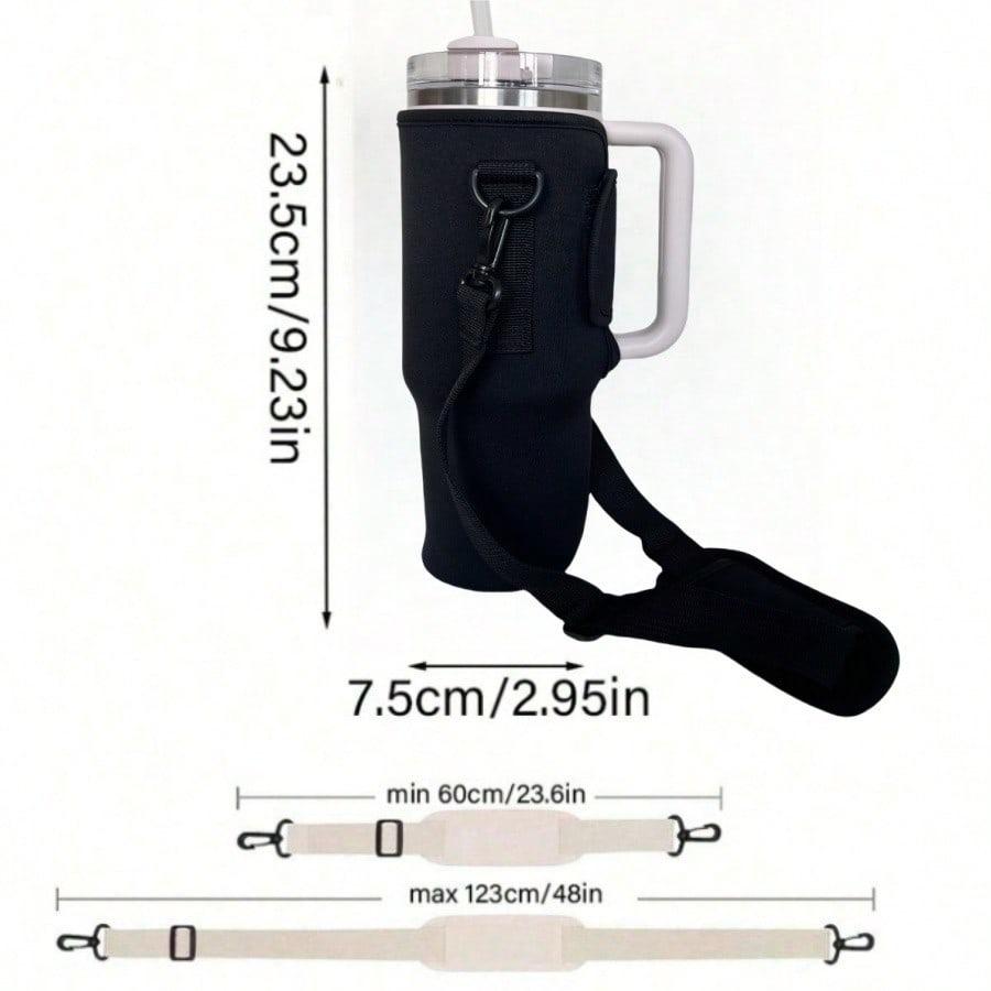 1PC Water Bottle Carrier Bag for Large Capacity Tumbler Cup with Handle Water Bottle Cup Sleeve with Adjustable Shoulder Strap Cup Holders 5