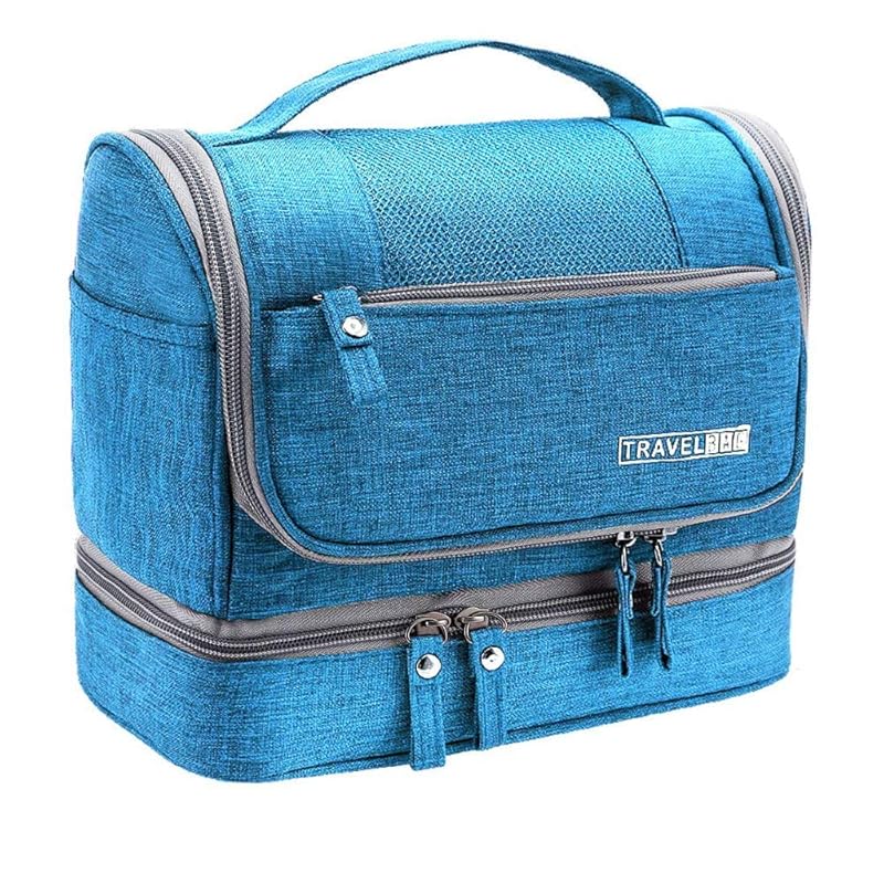 

Подвесная косметичка, Хорошо разделенная косметичка для путешествий, Водонепроницаемый дорожный допп-кит синий