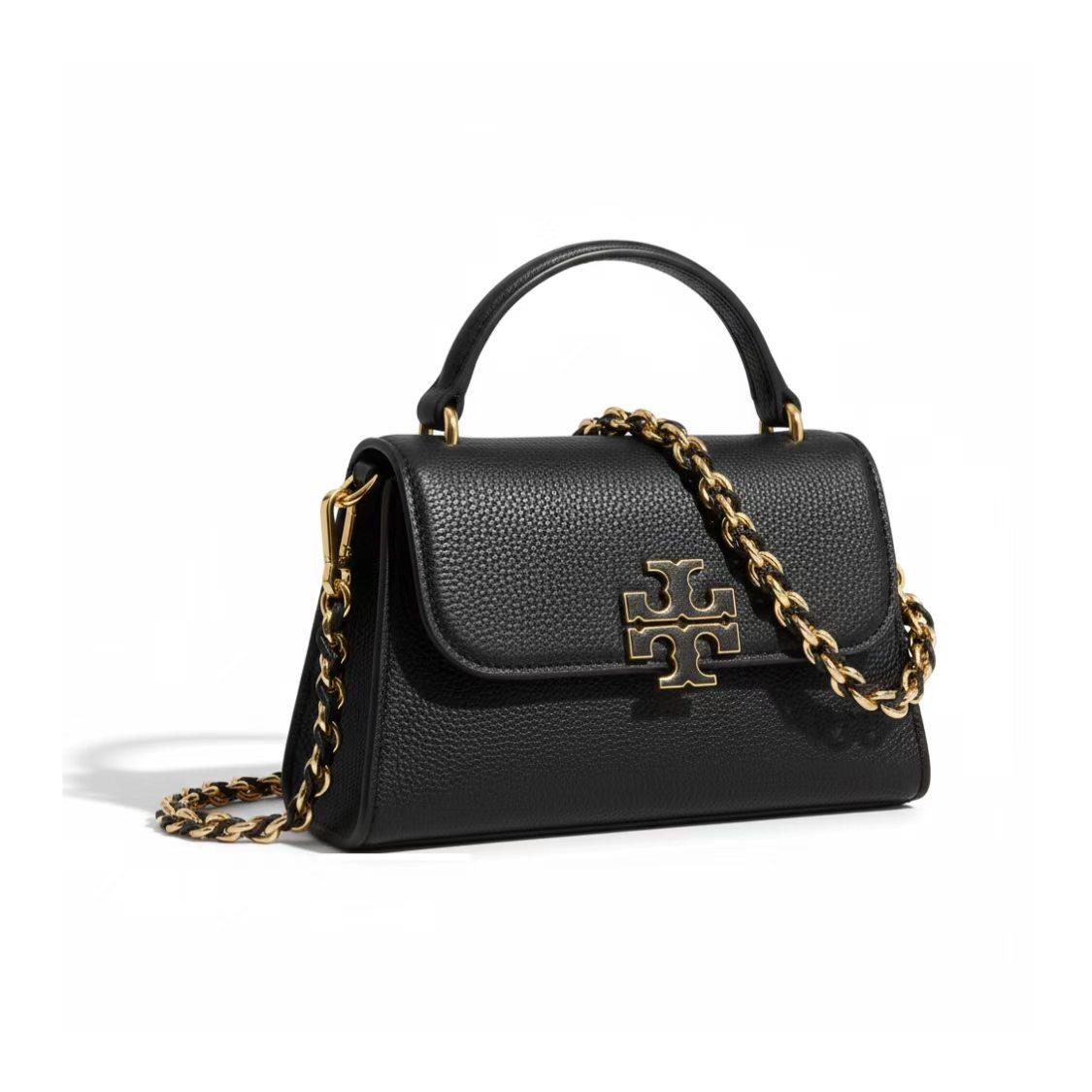 

Tory Burch Britten Logo Solid Design Mini Tote Bag Women Tote Bags Black 175816-001 Basic Set (Bag+Dust Bag)