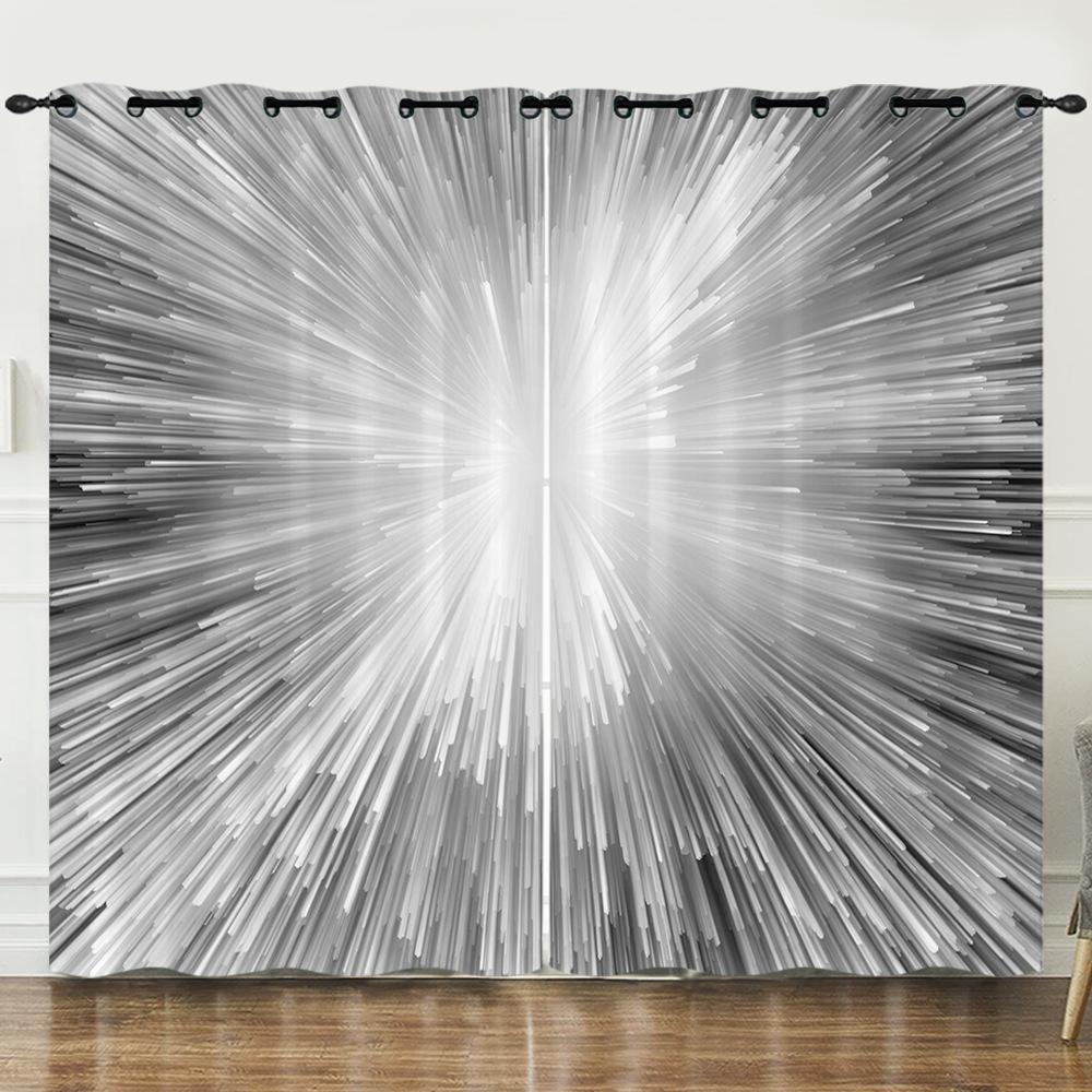 Curtain 3D Digital Printing Blackout Curtain Colored Cloud Curtain Bedroom Without Punching
